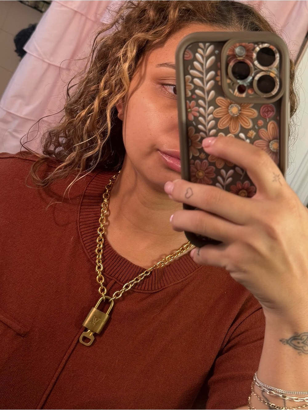 Repurposed LV gold chain necklace